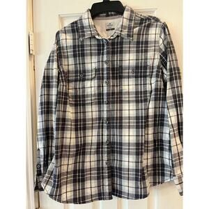 Ridgecut Toughwear Shirt Women Large Blue Plaid Flannel Hiking Outdoor Western